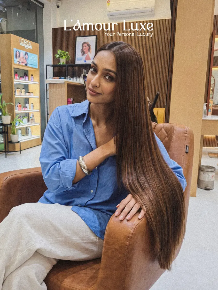 Nanoplastia hair treatment result at L'Amour Luxe salon Kharghar — silky smooth hair